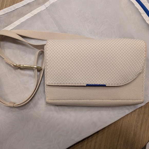 Rothy's Cream Belt Bag with Flap Closure and Adjustable Strap - Picture 2 of 10